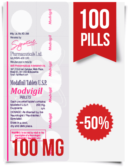 Modvigil 100 mg x 100 Modafinil Pills