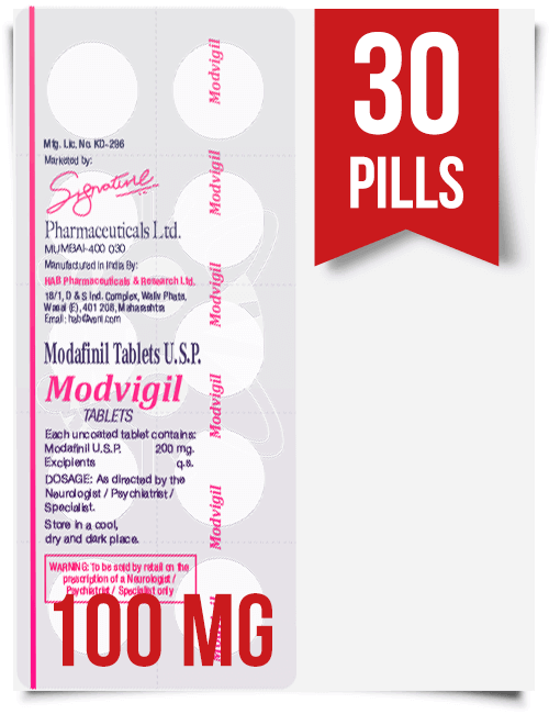 Modvigil 100 mg x 30 Modafinil Pills