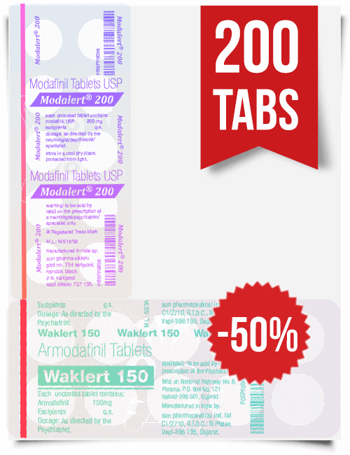 Modalert Waklert by Sun Pharma Premium Combo Pack